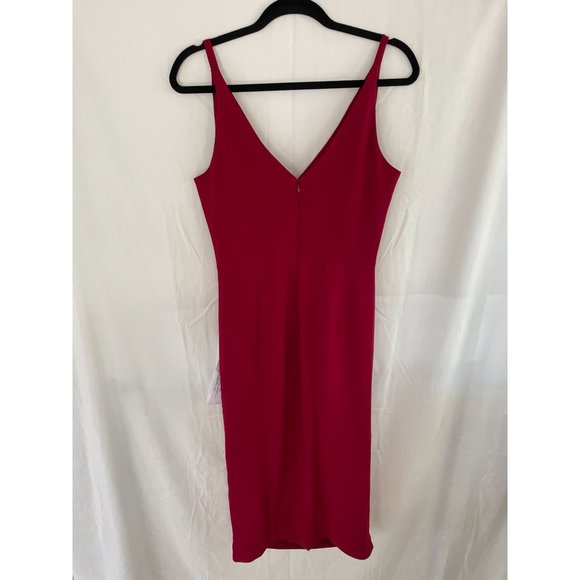 NEW Dress The Population Anita Low Back Sheath Dress Garnet M Red - Picture 9 of 12